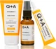 Подарунковий набір для сяяння шкіри Q+A Glow Heroes Gift Set Сироватка для обличчя Q+A Vitamin C 30 мл + Крем для зони навколо очей 15 мл + Крем для тіла 50 мл (5060486268375) - зображення 2