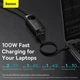 Сетевое зарядное устройство Baseus 100W EU GaN3 Pro Desktop Powerstrip AC+ 2x Type-C + 2x USB Type-A + кабель Type-C to Type-C 100W 20V/5A 1m Black (PSZM000401) Fast Qiuck Charger QC4.0+PD CCGAN100-1ACE - изображение 13