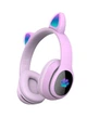 Беспроводные наушники детские ATD CAT EAR L400 с кошачьими ушками LED подсветкой Bluetooth 5.0 microUSB встроенным микрофоном радио Pink - изображение 1