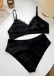 Жіночий мереживний еластичний комплект білизни Perfect Touch (1492-44-02) Чорний One size FINETOO (44-48) - зображення 3