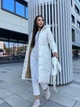 Жіноче пальто з капюшоном стьобане Milana S (42-44) Молочний - зображення 5