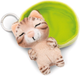 Brelok Nici Green Sleeping Pets pluszowy kot Bengalski 8 cm Brązowy + koszyk Zielony (4012390499872) - obraz 4