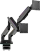 Настольное крепление для двух мониторов Qube RGB3520GD 17-35" до 2x20 кг Черное (RGB3520GD) - изображение 1