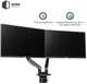 Настольное крепление для двух мониторов Qube RGB3520GD 17-35" до 2x20 кг Черное (RGB3520GD) - изображение 5