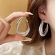 Серьги-конго с изысканным плетением EarHoop, серебристые - изображение 2