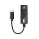 Провідний адаптер / перехідник USB Type C до Ethernet RJ45 LАN 10/100/1000 Мбіт/с для ПК, чорний (92515152) - зображення 1