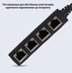 Спліттер RJ45 Ethernet 4 в 1 розгалужувач - адаптер для почергового підключення на 4 порти, M/F, чорний (92515359) - зображення 3