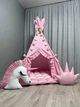 Вигвам для девочки Наслаждение розовый 1 с матрасиком плюш minky БОНБОН и корзиной для игрушек Полный комплект 0388 - изображение 6