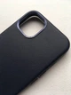 Противоударный кожаный чехол Decoded Leather Case with MagSafe для Iphone 13 (6.1") Matt Navy Blue - изображение 12