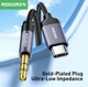 Аудіо-перехідник Type-C to AUX Mini-Jack 3.5 mm Rocoren для Android пристроїв Xiaomi, Meizu, Samsung, Huawei, Oppo, Vivo, LG iOS пристроїв iPhone 15/15 Pro/15 Plus/15 Pro Max/16/16 Plus/16 Pro Max 1M Кабель Аукс на Тайп-C ( USB-C) Black-Grey - зображення 8