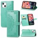 Чехол Vintage для Iphone 13 книжка кожа PU с визитницей бирюзовый - изображение 1