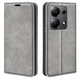 Чехол Taba Retro-Skin для Xiaomi Redmi Note 13 книжка с визитницей кожа PU серый - изображение 1