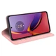 Чехол Taba Retro-Skin для Motorola Moto G84 книжка кожа PU с визитницей розовый - изображение 3