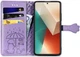 Чехол Embossed Cat and Dog для Xiaomi Redmi Note 14S книжка кожа PU с визитницей фиолетовый - изображение 2