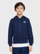 Детская теплая толстовка на флисе с капюшоном для мальчика Nike K Nsw Club Flc Hd Fz Ls Lbr FD3004-410 128-137 см Темно-синяя (196607240878) - изображение 1