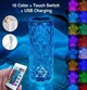 Настільна LED лампа нічник Crystal Rose GRB акумуляторна з пультом ДУ - зображення 1