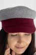 Кепи кашемировая двухцветная D.Hats серо бордового цвета - изображение 3
