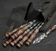 Подарочный набор шампуров для BBQ VIKING CREATE в коже Асгард черный подарок мужчине, куму, брату, другу, отцу, руководителю (LC-031) - изображение 2