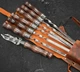 Подарочный набор шампуров для BBQ VIKING CREATE в коже Асгард рыжий подарок мужчине, куму, брату, другу, отцу, руководителю (LC-032) - изображение 3