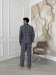 Чоловіча фланелева піжама COSY з сорочкою на гудзиках 2XL у сіро/білу клітинку (P-F176P) - зображення 3