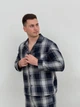 Мужская фланелевая пижама COSY с рубашкой на пуговицах XL в сине-серую клетку (P-F106P) - изображение 4