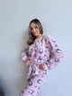 Женская пижама теплая домашний костюм COSY из велсофта Мяу-Лав брюки+свитшот 2XL розовая VEL011 - изображение 4