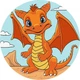 Картина за номерами Идейка Orange Dragon © art_selena_ua D19 см KHO-R1051 набір для розпису за цифрами - зображення 1