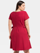 Sukienka trapezowa damska Plus Size Karko SC254 52 Amarantowa (5903676222545) - obraz 2