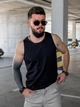 Мужская майка хлопок черная майки мужские однотонные повседневные Teamv M - изображение 1