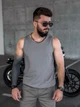 Мужская майка хлопок серая майки мужские однотонные повседневные Teamv L - изображение 1