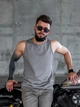Мужская майка хлопок серая майки мужские однотонные повседневные Teamv L - изображение 4