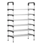 Полиця для взуття 6 секцій New shoe rack 56 х 28 х 113 см складна металева містка підставка під взуття - зображення 2