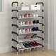 Полиця для взуття 6 секцій New shoe rack 56 х 28 х 113 см складна металева містка підставка під взуття - зображення 7