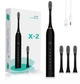 Електрична щітка SONIC TOOTHBRUSH X-2 на акумуляторі зі змінними насадками від USB Черний - зображення 1