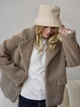 Панама No Brand тепла Teddy Bear букле з каракуля бежева - зображення 7
