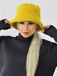 Панама No Brand тепла Teddy Bear букле з каракуля жовта - зображення 3