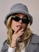 Панама No Brand тепла Teddy Bear букле з каракуля сіра - зображення 6