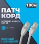 Інтернет кабель 100 м LAN Високошвидкісний мережевий кабель для інтернету до 1000Мбіт/с білий 100м (Gigabit Ethernet, 1 Гбит/с) KLM White - зображення 1