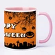 Чашка с печатью "Happy Helloween №2" (цвет розовый) (20862) - изображение 2