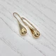 Серебряные Серьги Капля gold SE - изображение 3