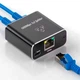 Сетевой разветвитель коммутатор на 2 порта RJ45 - 1 Гбит/с Портативный Черный - изображение 1