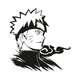 Наклейка на Авто / Мото / Витрину на Стекло Кузов " Аниме - Наруто - Наруто Удзумаки - Naruto - ТИП1 " черный цвет - изображение 1