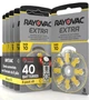 Батарейка Rayovac Extra ZA10 (PR70) -40 штук, для слуховых аппаратов - изображение 1