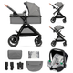 Универсальная коляска 3 в 1 Kinderkraft Esme Moonlight Grey (KSESME00GRY3000) - изображение 2