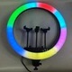 Профессиональная кольцевая LED лампа RGB 45 см (3 крепления, пульт) -MJ18. - изображение 3