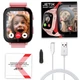 Умные детские GPS часы-телефон JETIX DF100 Pro Kids с виброзвонком, 4G видеозвонком и фонариком (Pink) - изображение 9