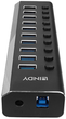 Hub USB Lindy 10 Port USB 3.0 with On/Off Switches Black (43370) - obraz 2