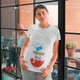 Футболка для вагітної з принтом Kinder "Очікування діва" Push IT. Футболка для вагітних з написами XL - зображення 4