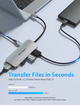 USB-хаб Vention USB-C to HDMI/USB 3.0x3/SD/TF/PD Docking Station Gray 0.15M Aluminum Alloy Type (TOJHB) - изображение 4