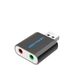 Звуковая карта адаптер Vention USB External Sound Card Metal Type Black (VAB-S17-B) - изображение 1